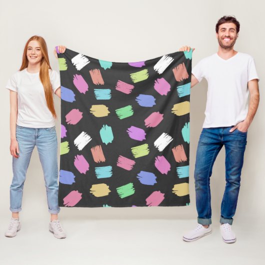 ブ絵を描ラシストロカラフルーク フリースブランケット (インサイチュ)