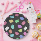 ブ絵を描ラシストロカラフルーク ペーパープレート (パーティー)