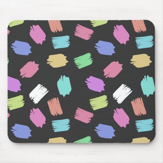 ブ絵を描ラシストロカラフルーク マウスパッド (正面)
