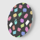 ブ絵を描ラシストロカラフルーク ラージ壁時計 (傾斜)