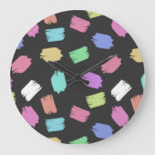 ブ絵を描ラシストロカラフルーク ラージ壁時計 (正面)