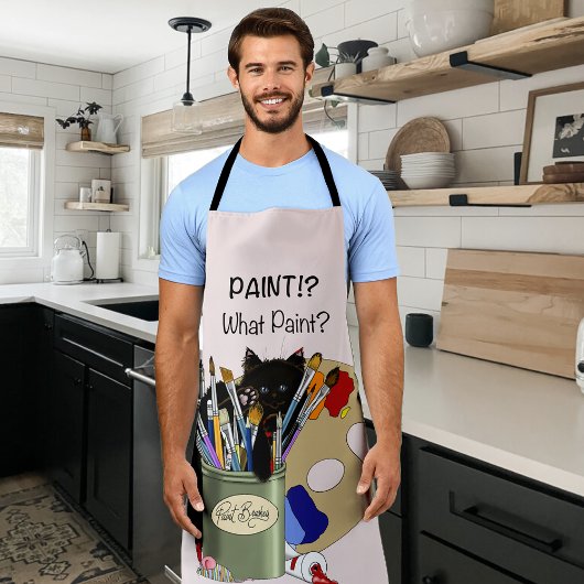 ブ絵を描ラシュパレットブラックキットンアーティスト エプロン