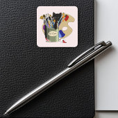 ブ絵を描ラシュパレットブラックキットンアーティスト スクエアシール