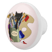 ブ絵を描ラシュパレットブラックキットンアーティスト セラミックノブ (右)