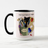 ブ絵を描ラシュパレットブラックキットンアーティスト マグカップ (左)