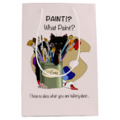 ブ絵を描ラシュパレットブラックキットンアーティスト ミディアムペーパーバッグ (正面)