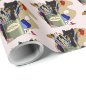 ブ絵を描ラシュパレットブラックキットンアーティスト ラッピングペーパー (ロールコーナー)