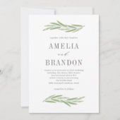 ブ絵を描ランチ結婚式招待状PBC サンキューカード (正面)