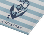 ブ航海のルストライプいかりパーソナライズされた カッティングボード (角)