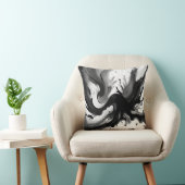 ブ芸術的ラッシュストローク(モノクロ装飾用クッション) クッション (椅子)