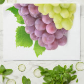 ブ赤と白ドウ キッチンタオル (折り畳み)