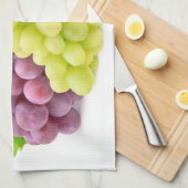 ブ赤と白ドウ キッチンタオル (四つ折り)