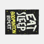 ブ食べミントンのリピート – Badminton Player フリースブランケット (正面(横))