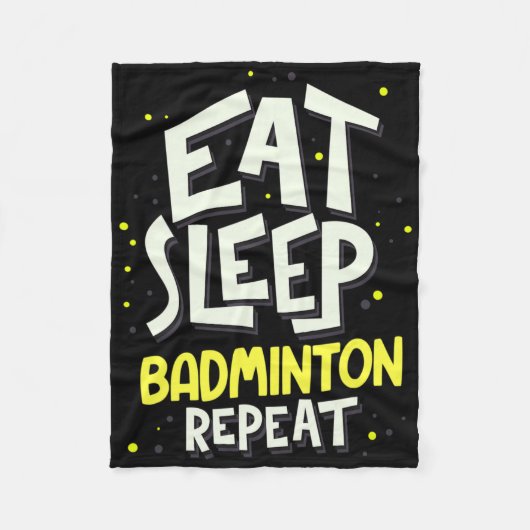ブ食べミントンのリピート – Badminton Player フリースブランケット (正面)