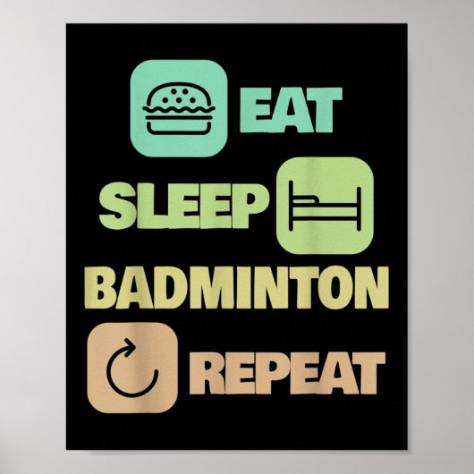 ブ食べミントンのリピート – Badminton Player ポスター (正面)