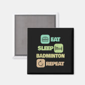 ブ食べミントンのリピート – Badminton Player マグネット (正面/裏面)