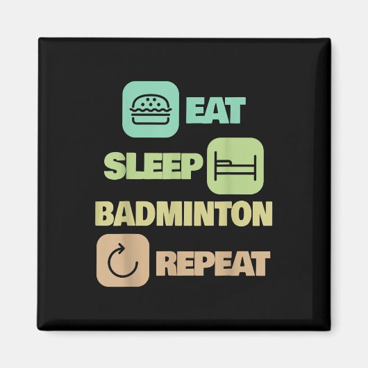 ブ食べミントンのリピート – Badminton Player マグネット (正面)