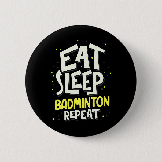 ブ食べミントンのリピート – Badminton Player 缶バッジ (正面)