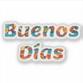 ブ鮮やかカラフルェノスディスペインのアスおはよう シール (正面)