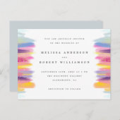 ブ鮮やかカラフルラシストロースクボヘ結婚ミアン インビテーションポストカード (正面/裏面)