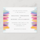 ブ鮮やかカラフルラシストロースクボヘ結婚ミアン インビテーションポストカード (正面)