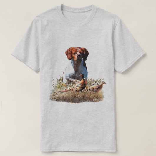 ブrittany スパニエル、鳥への情熱 tシャツ (デザイン正面)
