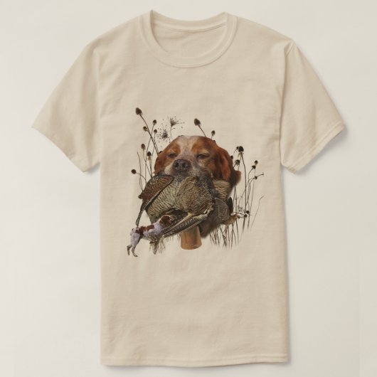ブrittany スパニエル、鳥への情熱 tシャツ (デザイン正面)