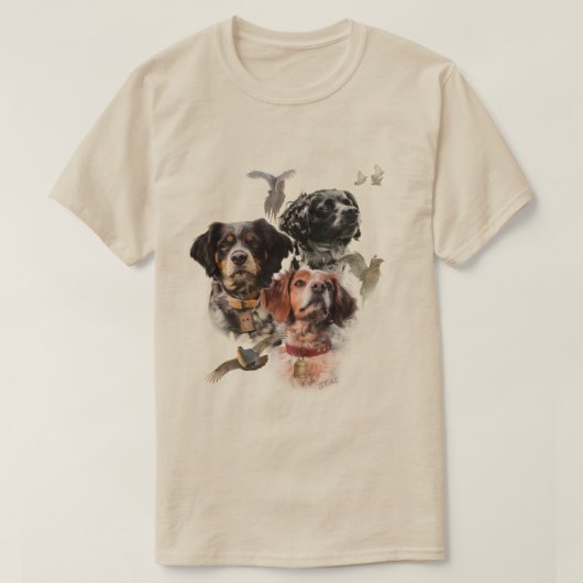 ブrittany スパニエル、鳥への情熱 tシャツ (デザイン正面)