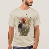 ブrittany スパニエル、鳥への情熱 tシャツ (正面)