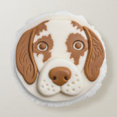 ブrittany Spaniel 犬 3D インスパイアデザイン ラウンドクッション (裏面)
