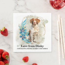 ブrittany Spaniel 私も結婚します ナプキン 犬の写真 スタンダードランチョンナプキン