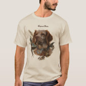 ブrittany Spaniel、鳥への情熱 Tシャツ (正面)