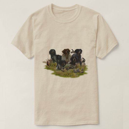 ブrittany Spaniel、鳥への情熱 Tシャツ (デザイン正面)