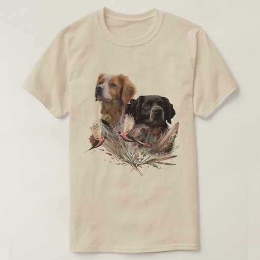 ブrittany Spaniel、鳥への情熱 Tシャツ (デザイン正面)
