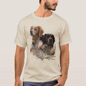 ブrittany Spaniel、鳥への情熱 Tシャツ (正面)
