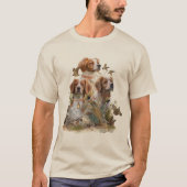 ブrittany Spaniel、鳥への情熱 Tシャツ (正面)