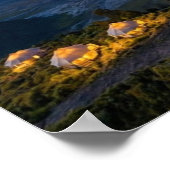 ブromo山航空写真夜間火山高級ウォールアート ポスター (角)