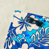 プアアロハハワイアンハートシェイプハイビスカスブルー ビーチタオル (インサイチュ)