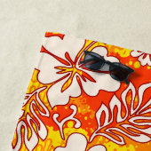 プアアロハハワイアンハート形ハイビスカスオレンジ ビーチタオル (インサイチュ)