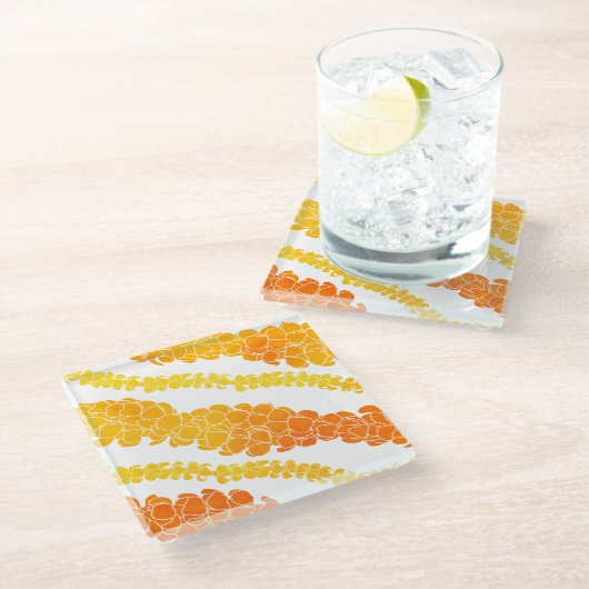 プアケニケハワイアンプリント ガラスコースター (アングル)