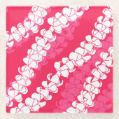 プアケニケハワイアンプリント ガラスコースター (正面)