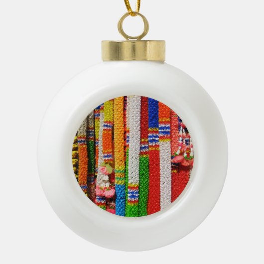 プアンマライ – タイフローラガーランド セラミックボールオーナメント (正面)