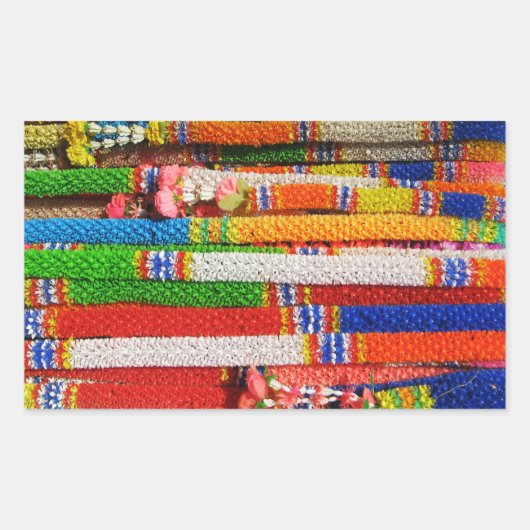 プアンマライ – タイフローラガーランド 長方形シール (正面)