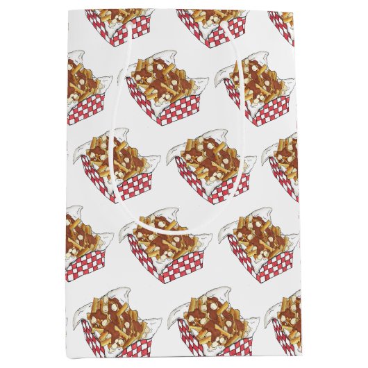 プウインケベックカナダフードフリフランスのーズ ミディアムペーパーバッグ (正面)