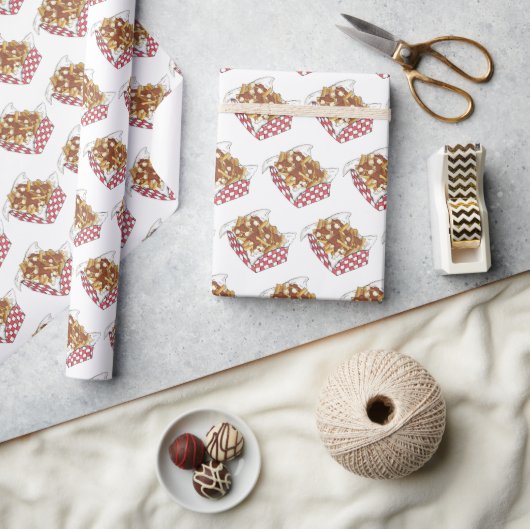 プウインケベックカナダフードフリフランスのーズ ラッピングペーパー (クラフト)