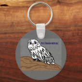 プエオハワイアンホワイトフクロウ キーホルダー (正面)