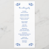 プエブラスタイルブルーメキシコ結婚式 プログラム (裏面)