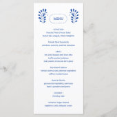 プエブラスタイルブルー結婚メキシコのメニュー プログラム (正面)