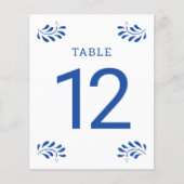 プエブラスタイル結婚ブルーのテーブル番号 (正面)