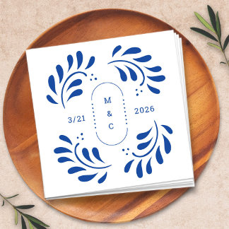 プエブラメキシ結婚コクテルナプキン スタンダードカクテルナプキン